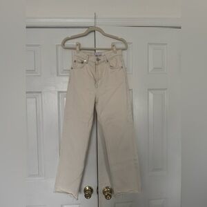 Women's Cream Straight Leg Jeans Size 2